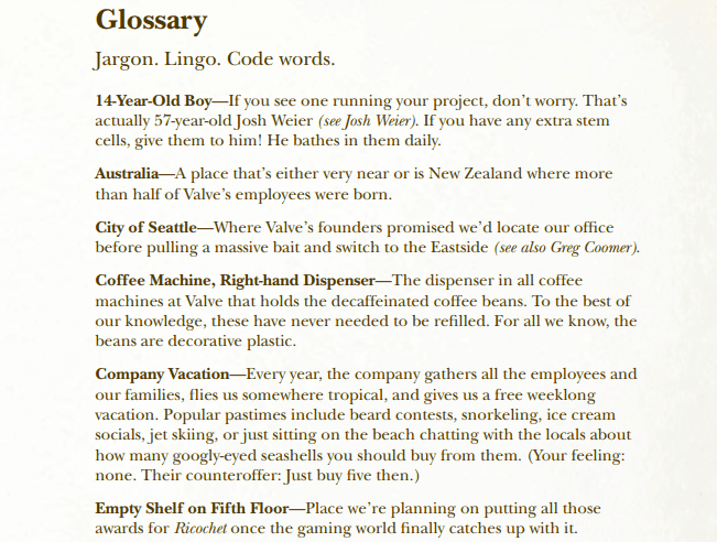 Example from Valve’s handbook