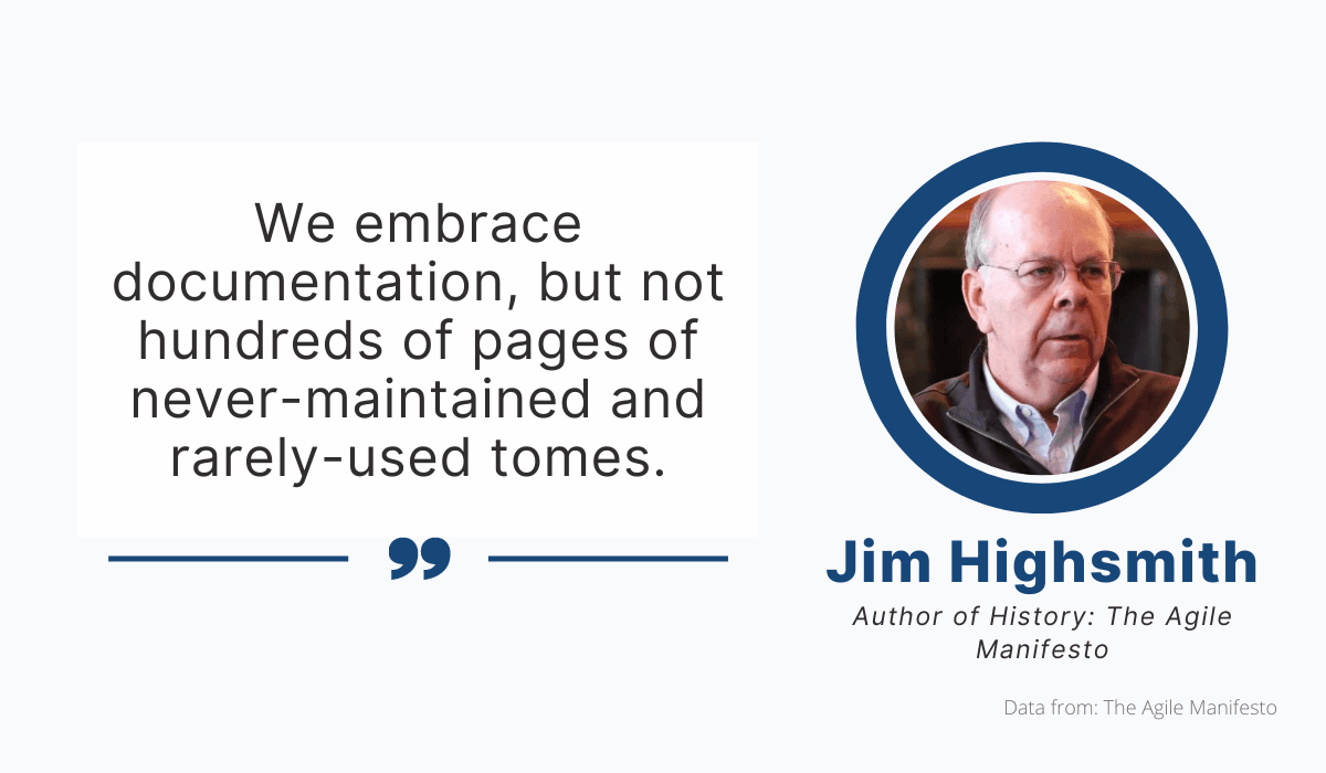 Jim Highsmith opinion about agile documentation