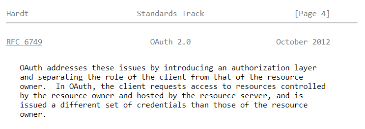 OAuth specifications