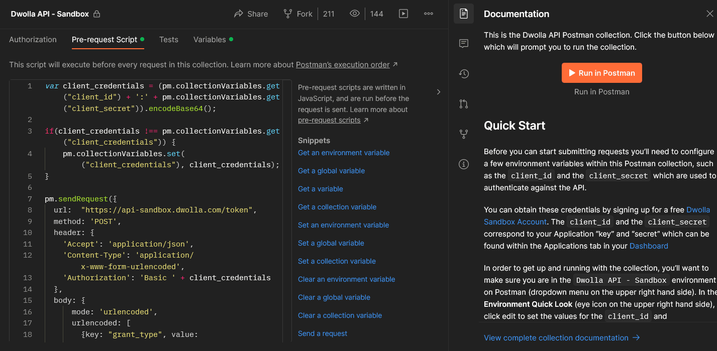 Dwolla implemented a sandbox in their documentation