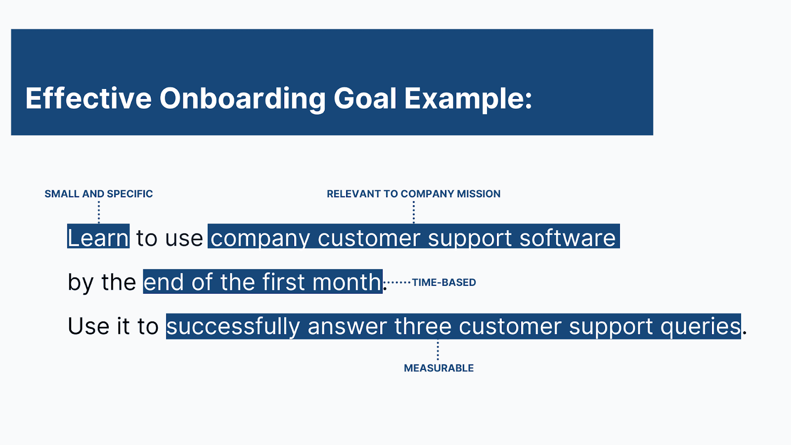Effective onboarding goal example