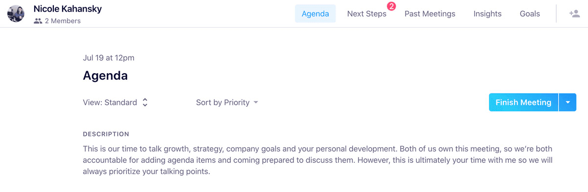 Meeting agenda at Hypercontext