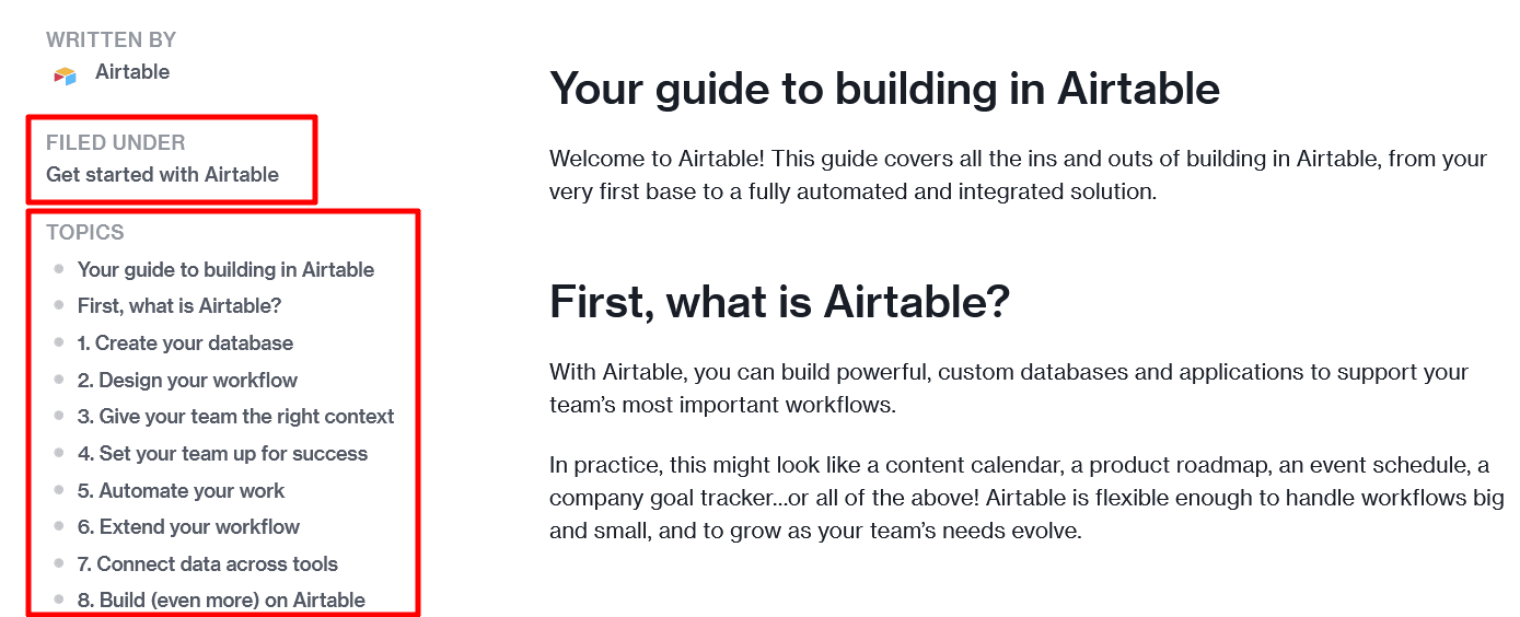 Airtable Menu