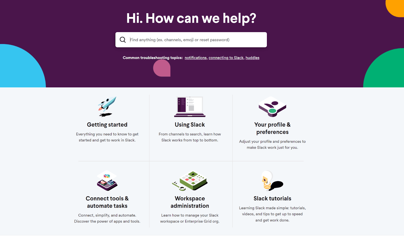Slack user-facing documentation