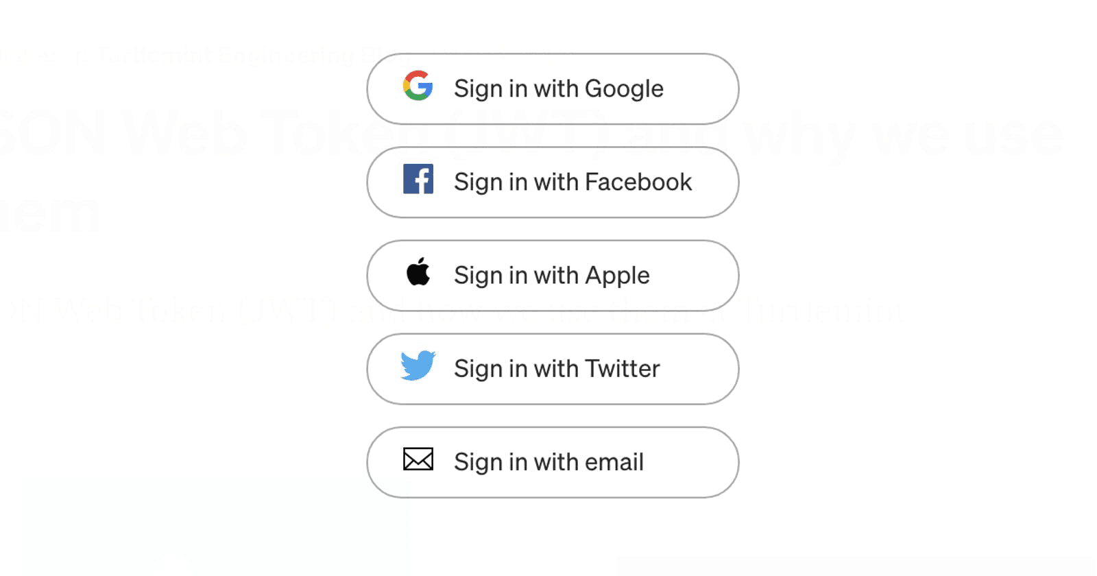 Other types of signups using social platforms