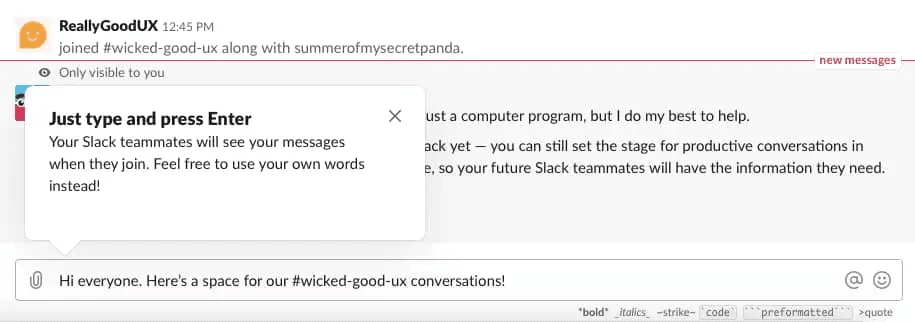 Short messages that are triggered in Slack