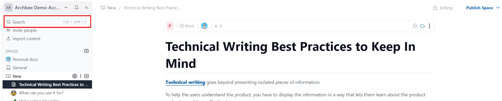 Screenshot with search button