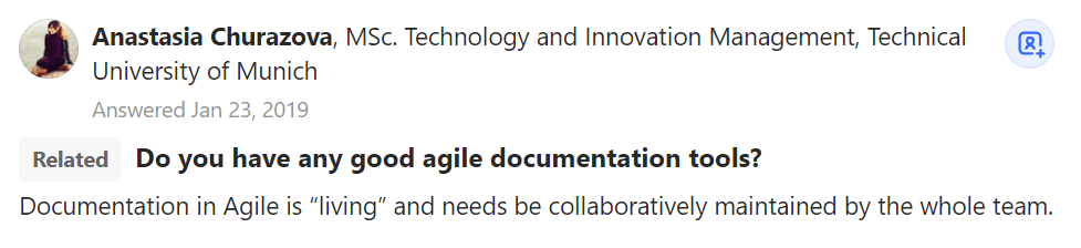 Quora post of Anastasia Churazova