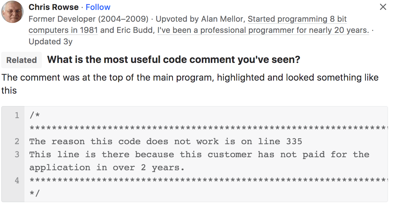 Quora user recounted a particularly humorous