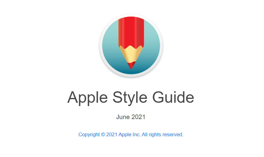 Technical writing style guides by Apple