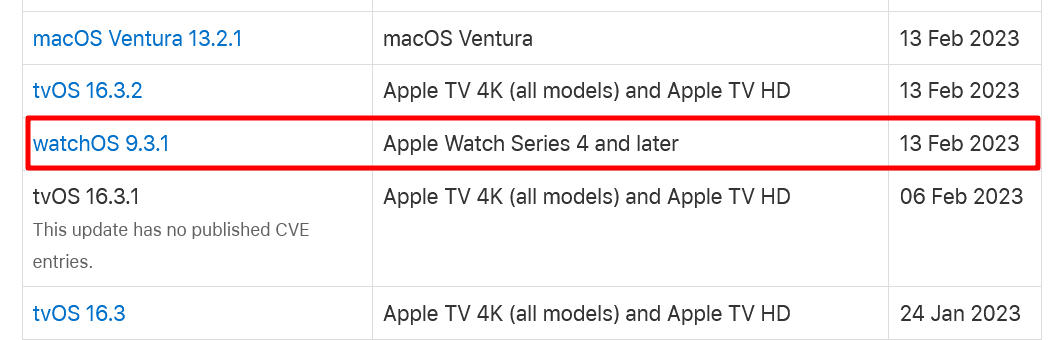 Apple keeps a schedule of security updates