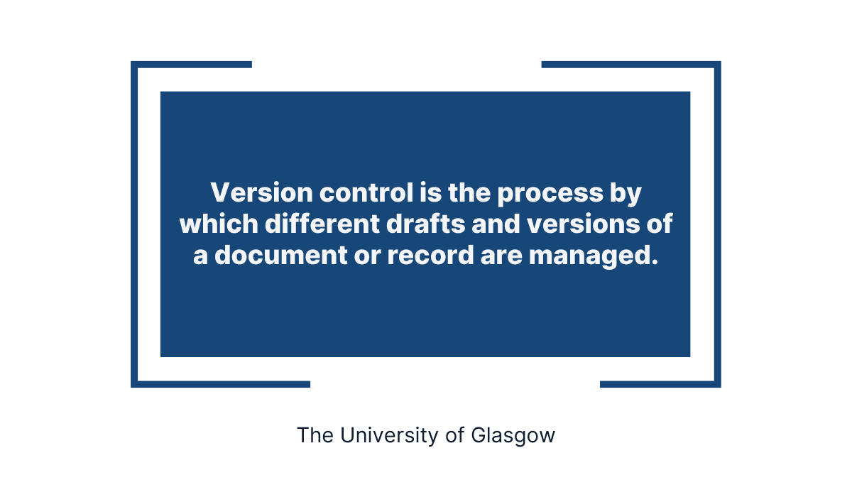 University of Glasgow explains what version control is