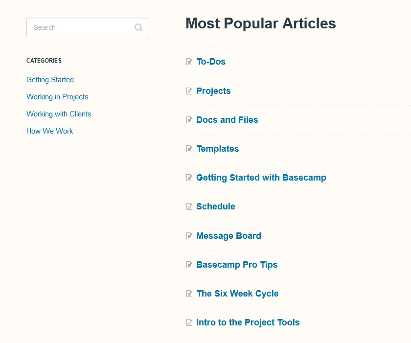 Basecamp collection of how-to guides