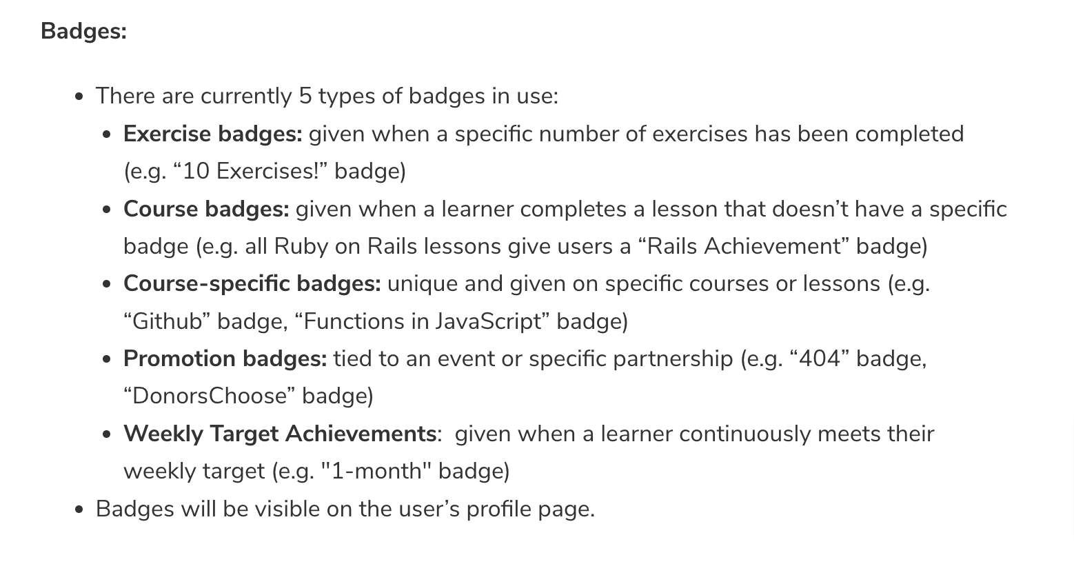 Codecademy has devised a badge system for users’ achievements