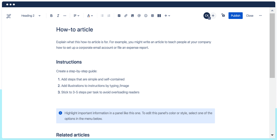 How to article in Confluence