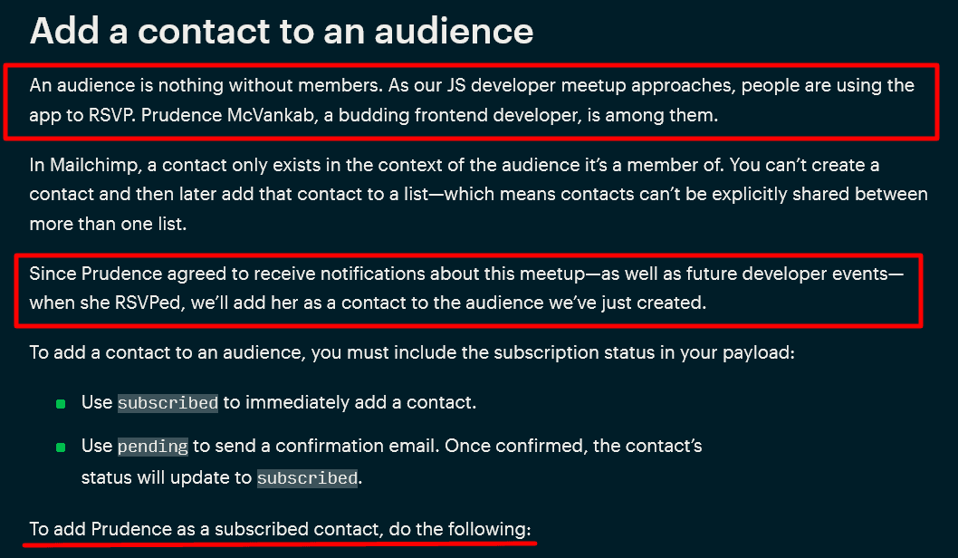 Mailchimp’s guide for adding contacts