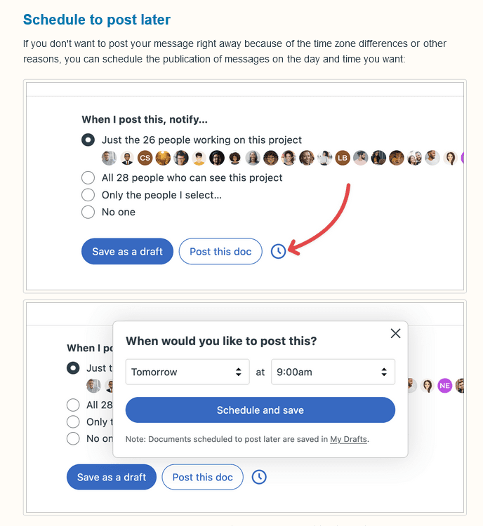 Basecamp uses many screenshots in its software documentation