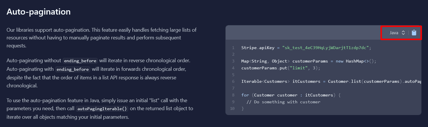 Slack option to choose a programming language