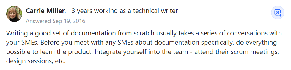 Quora post from Carrie Miller