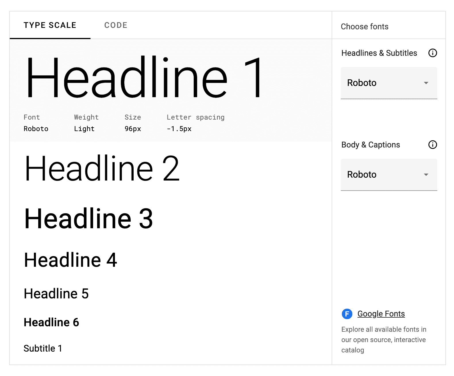 Different headings types