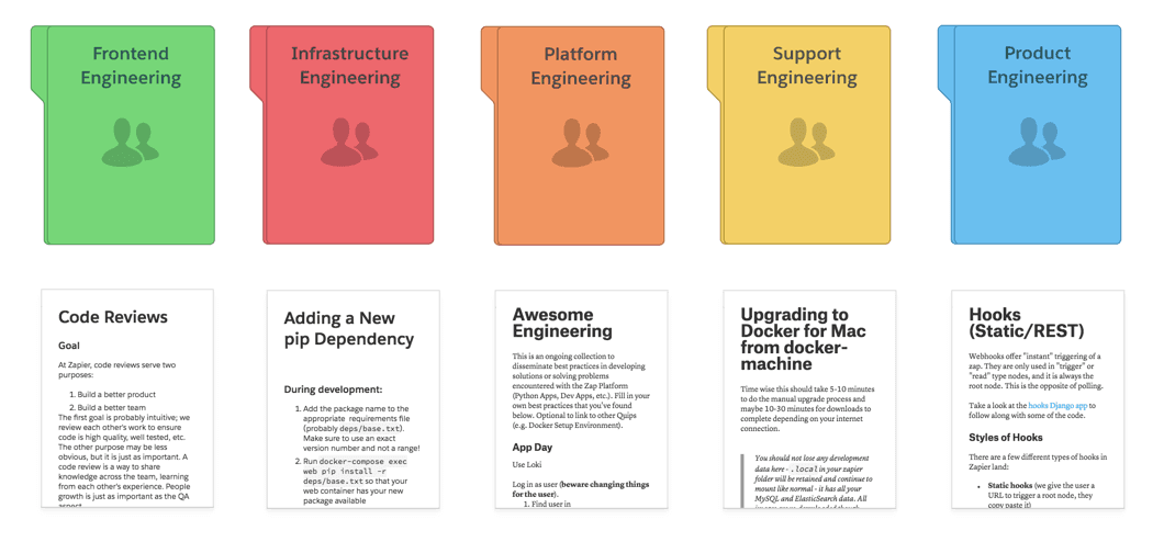 Zapier engineer onboarding documentation