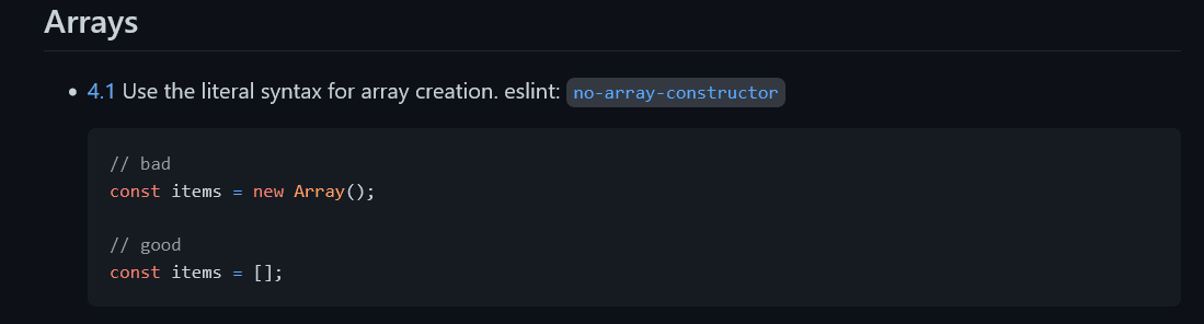 Use the literal syntax for array creation on Github