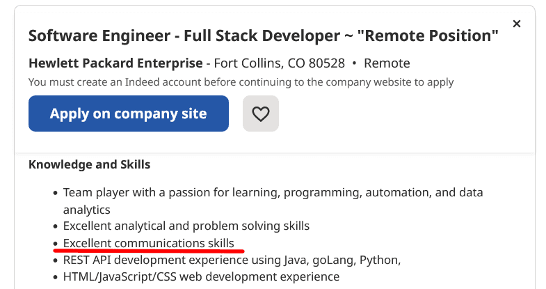 Software Engineer Job Ad