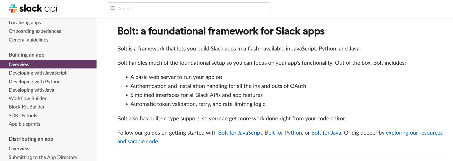 Slack API documentation