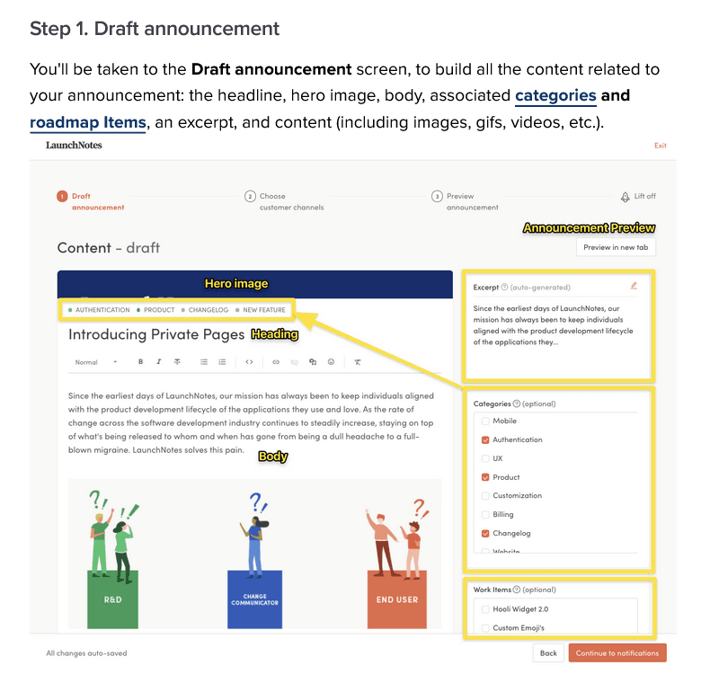 Screenshots to complement the instructions