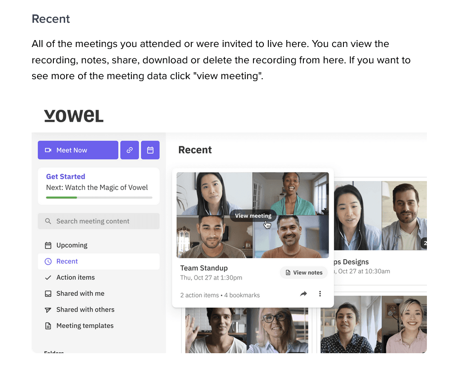 Vowel’s documentation concerning their product’s workspace in context