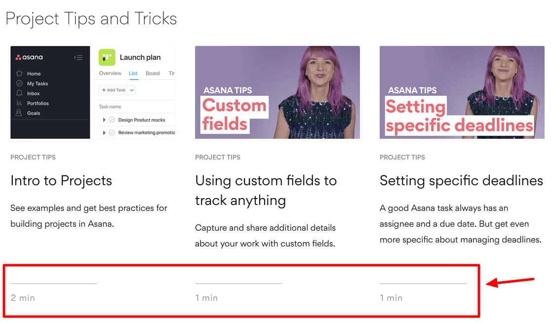 Asana’s video tutorials