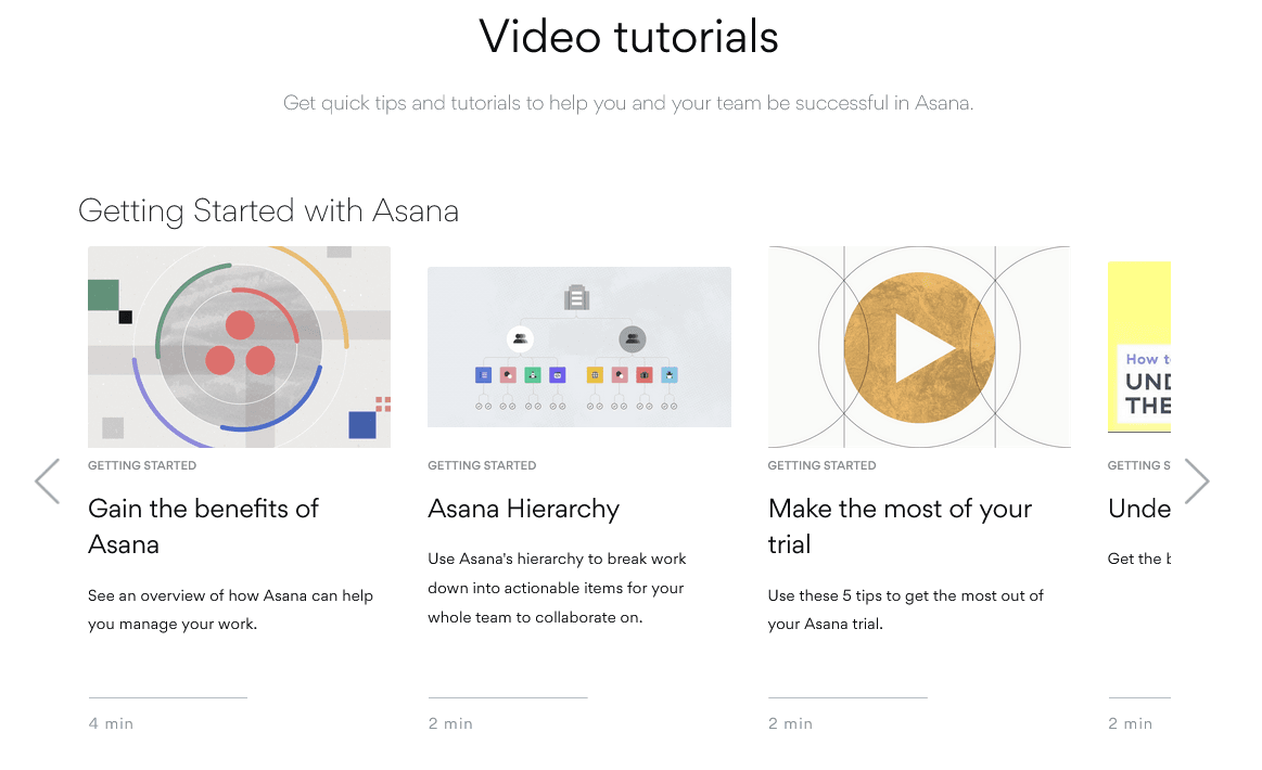 Asana Video tutorials