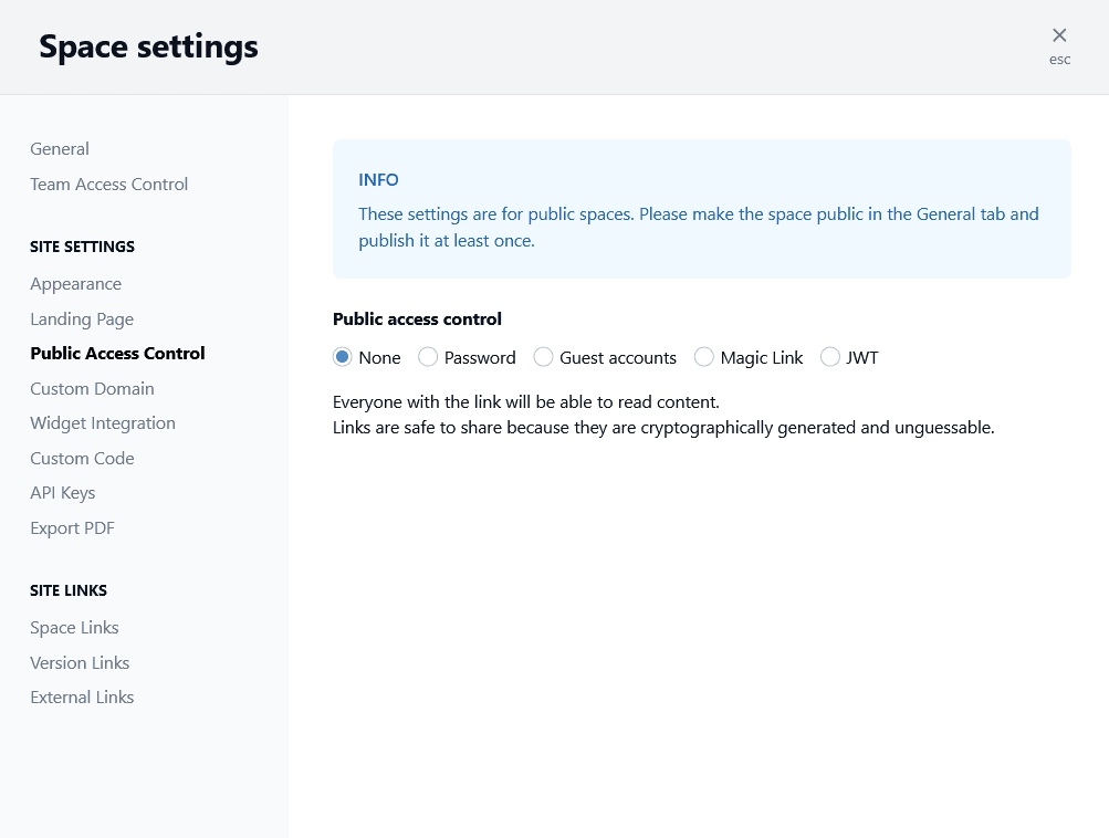 Public Access Controls