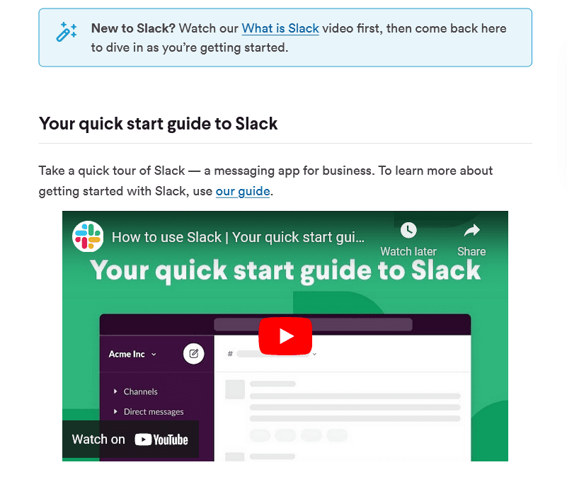 Slack quick video guide
