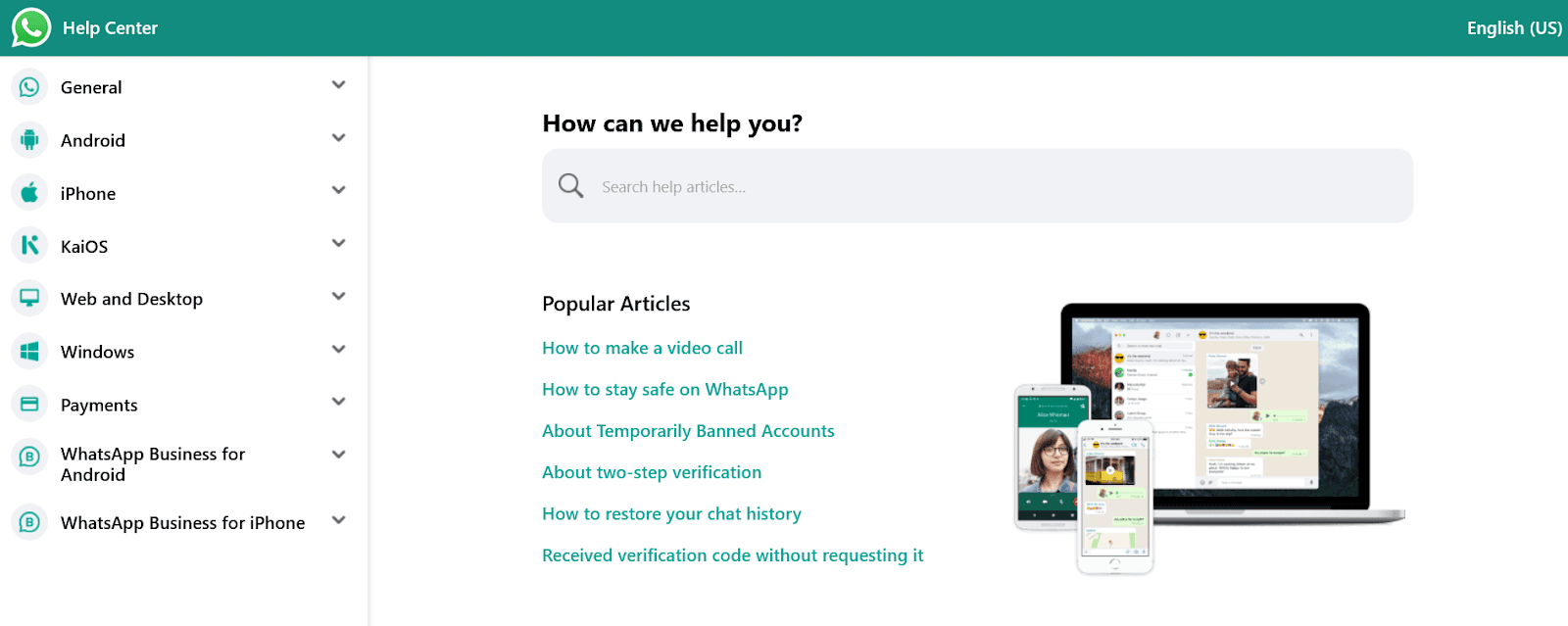FAQ page from WhatsAp