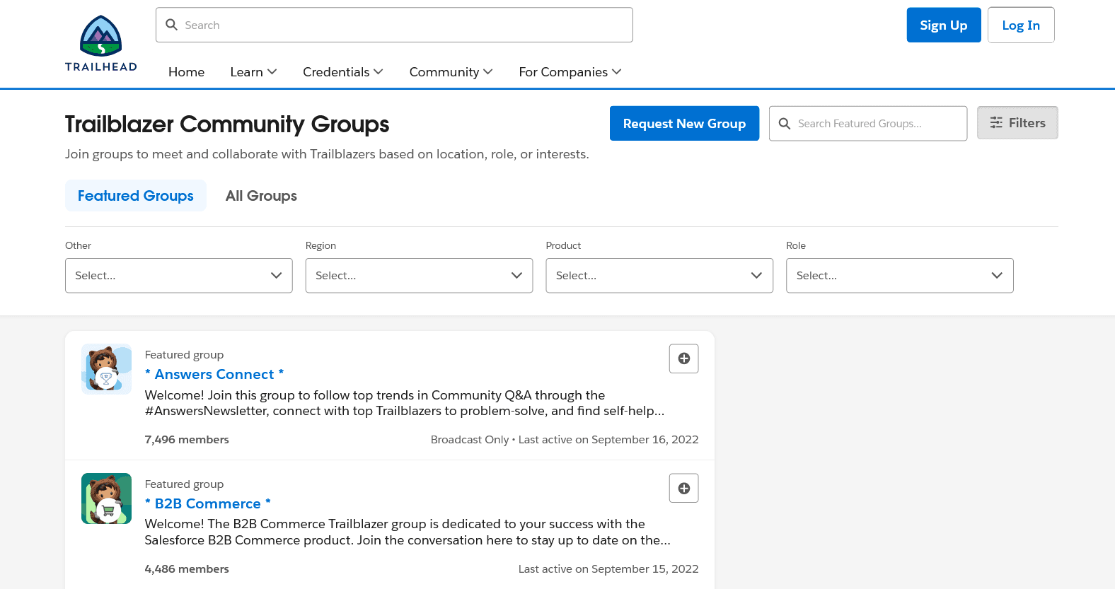 Salesforce community called the Trailblazers