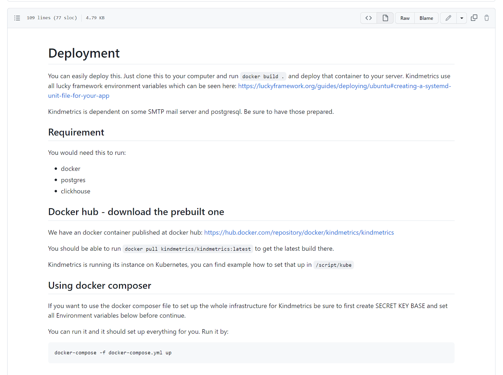 Deployment documentation example