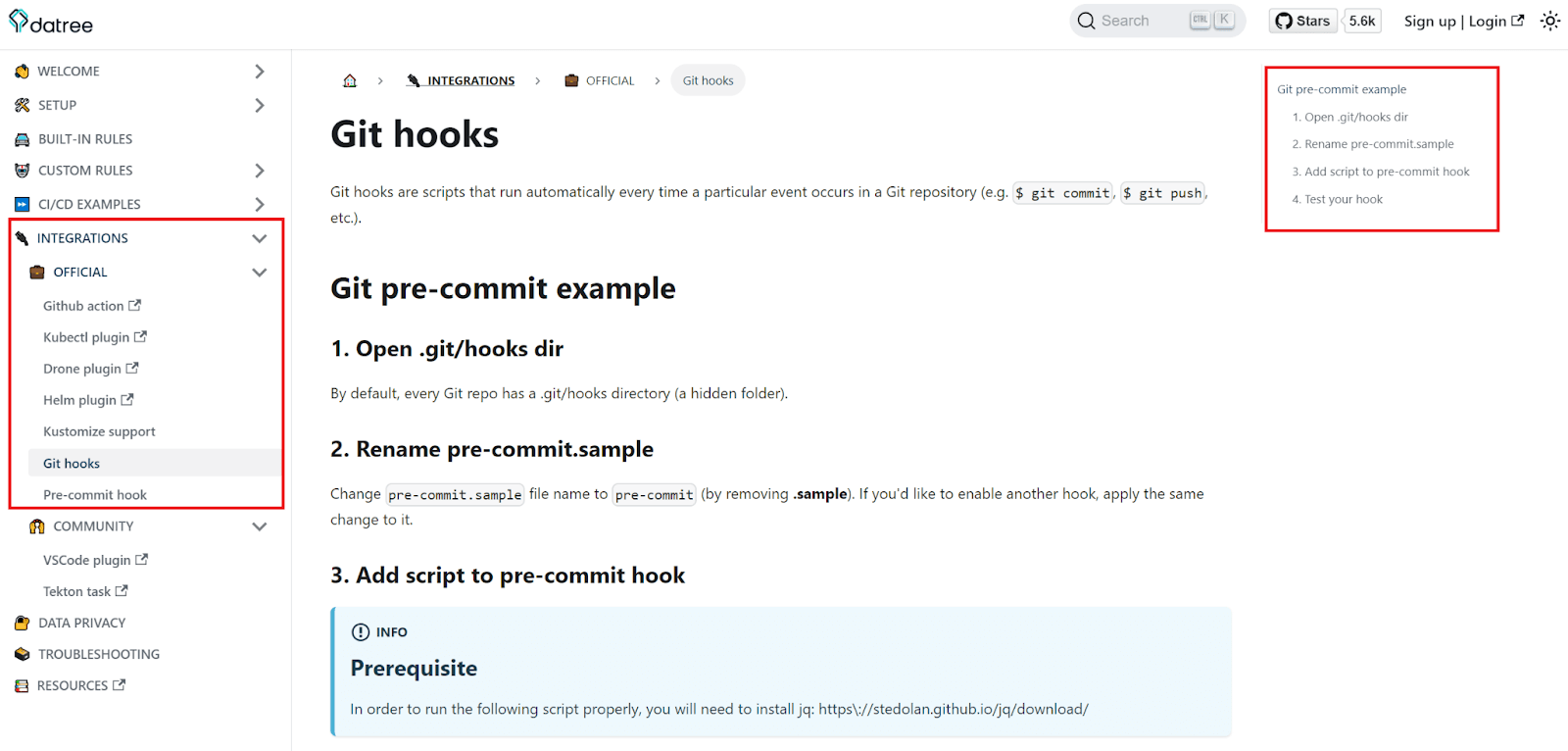 Integrations available in Datree