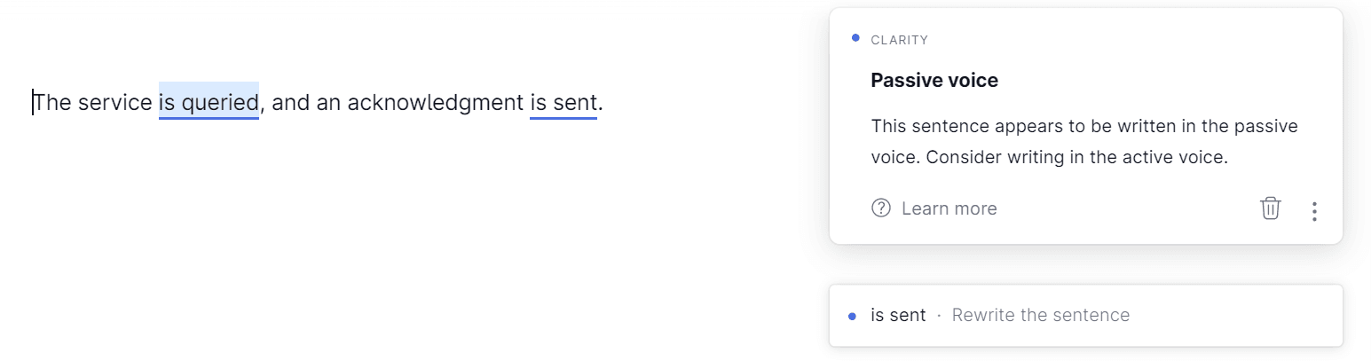 How Grammarly marked the clarity