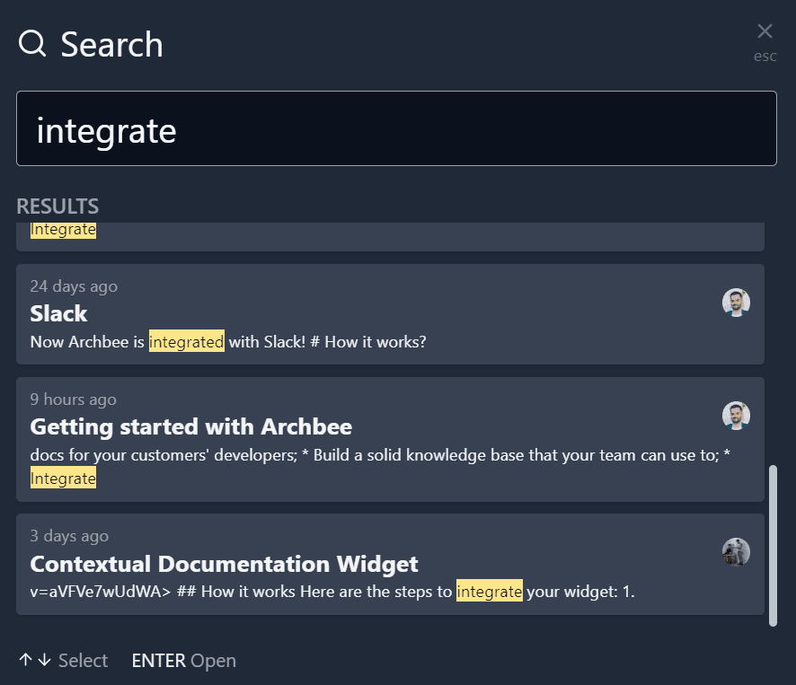Search bar of Archbee