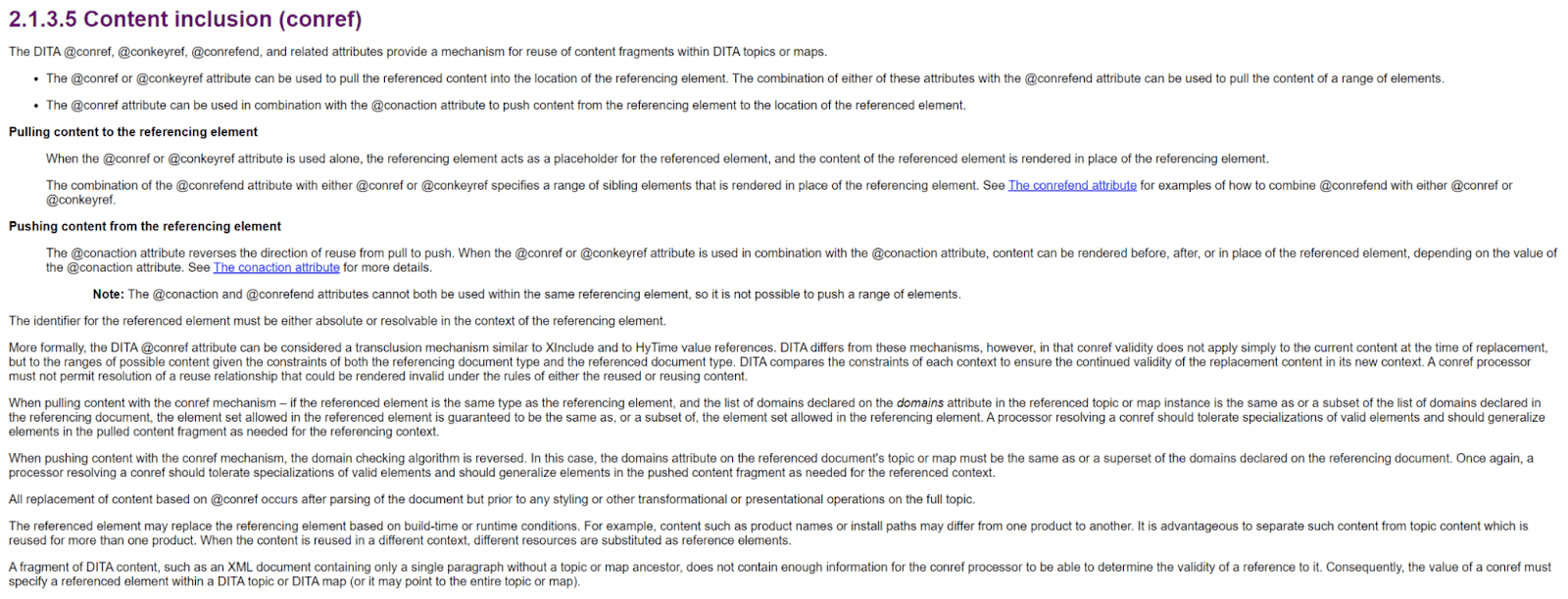 DITA’s technical documentation