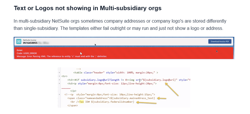 Breadwinner uses an annotated screenshot in their troubleshooting guide