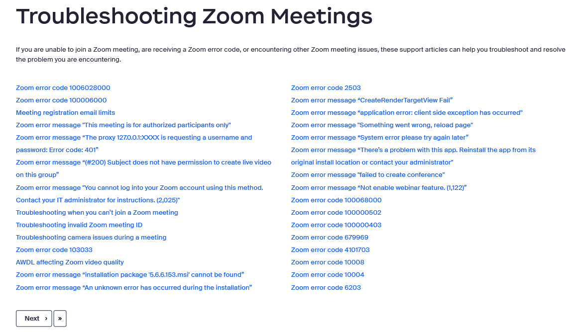 Zoom’s troubleshooting guide