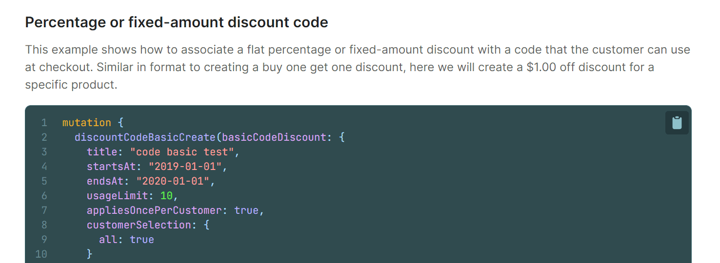 \percentage or fixed-amount discount code