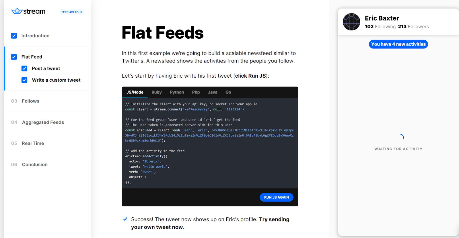 Flat Feeds on Stream