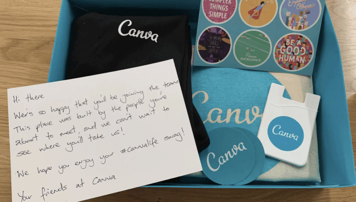 Example of a “thank you for joining us” message by Canva