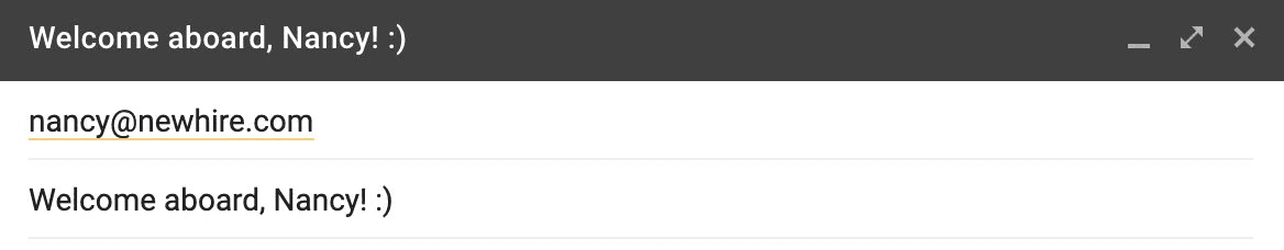 Welcome-to-the-company email by Smartrecruiters