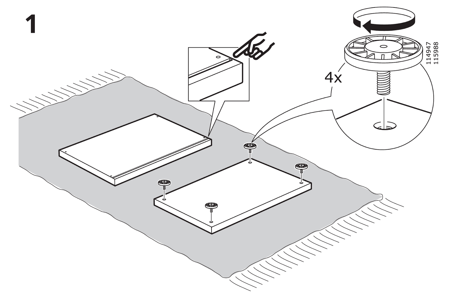 The assembly instructions for IKEA cabinets