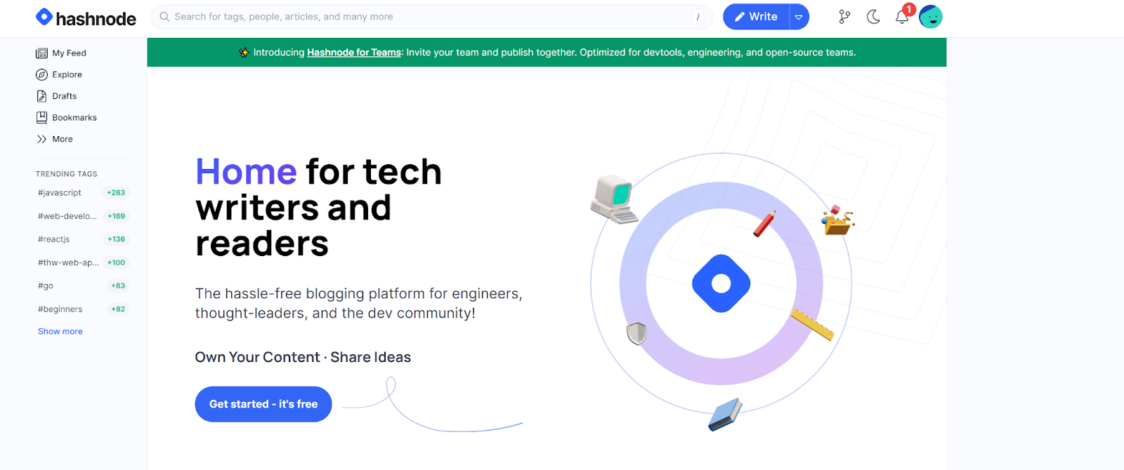 Hashnode articles written by experts on almost any topic