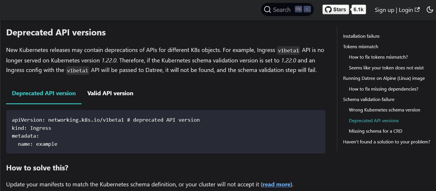 Datree built their troubleshooting resource with Archbee